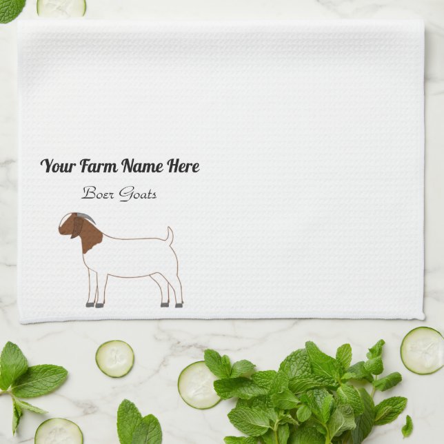 Personalized Boer Goat Kitchen Towel (Folded)
