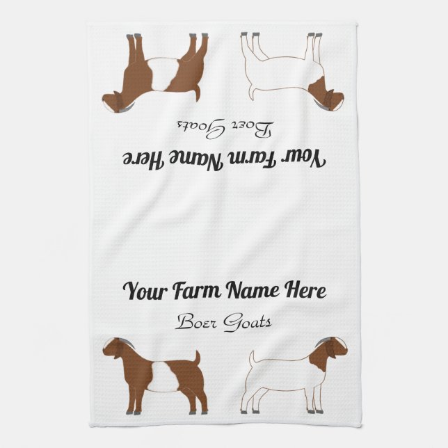 Personalized Boer Goat Kitchen Towel (Vertical)