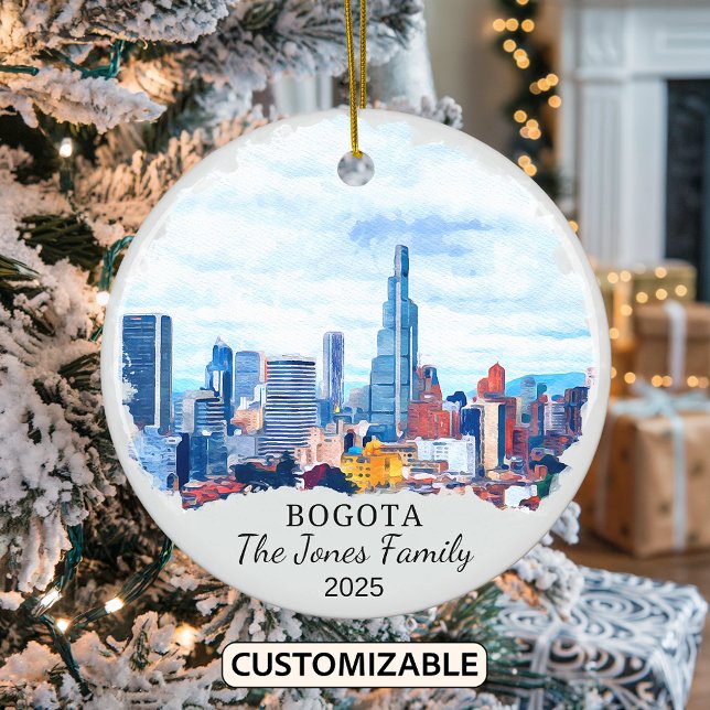 Personalized Bogota Ornament, Colombia Ceramic Ornament (Creator Uploaded)