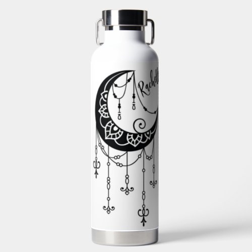 Personalized Bohemian Cresent Moon  Water Bottle