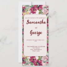 Personalized Bohemian Floral Wedding Invitations