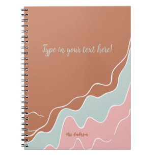 personalized Bohemian Modern custom gift Notebook