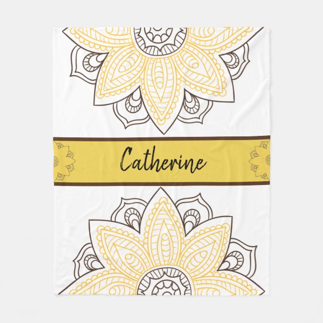 Personalized Bohemian Style Fleece Blanket (Front)