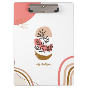 personalized Bohemian Teacher Modern custom  Clipboard