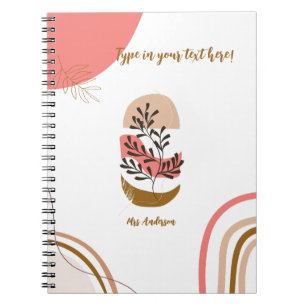 personalized Bohemian Teacher Modern custom  Notebook