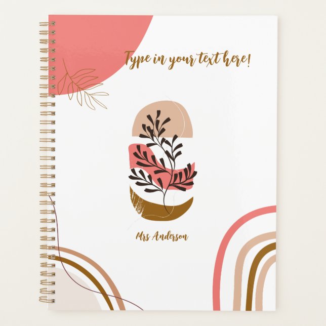 personalized Bohemian Teacher Modern custom  Planner (Front)