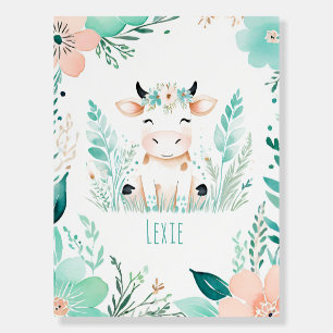 Personalized Boho Baby Foam Board Calf / Hedgehog