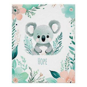 Personalized Boho Baby Poster - Koala Design