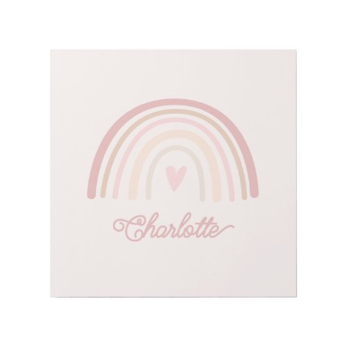 Personalized Boho Beige Blush Rainbow Gallery Wrap