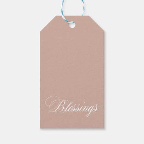 Personalized Boho Beige White Blessings Gift Tags