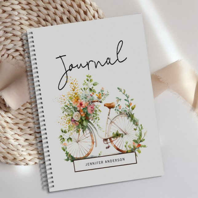 Personalized Boho Bicycle Floral Journal  (Creator Uploaded)