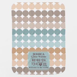 Personalized Boho Birth Stats Baby Blanket