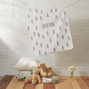 Personalized Boho black and white Baby Blanket