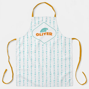 Personalized Boho Blue Arrow Pattern Custom Apron