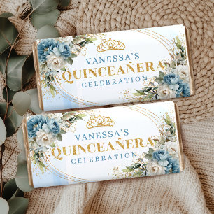Personalized Boho Blue Eucalyptus Quince Hershey Bar Favors