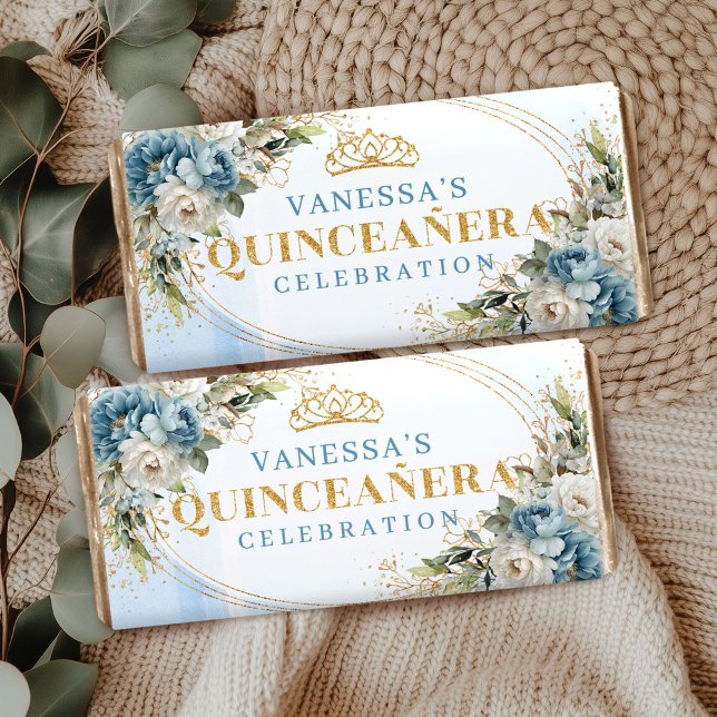 Personalized Boho Blue Eucalyptus Quince Hershey Bar Favors (Personalized Boho Blue Eucalyptus Quince Hershey)