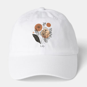 Personalized Boho Botanical Wildflower Hat