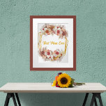 Personalized Boho Botanical Wreath Flowers Framed Art<br><div class="desc">To me this poster says retro and bohemian. If your mother is a tends to do her own thing and do it well, then this item maybe for her. You may change the words "Best" and "Ever" to whatever you want or delete them entirely. The design stands perfectly on its...</div>