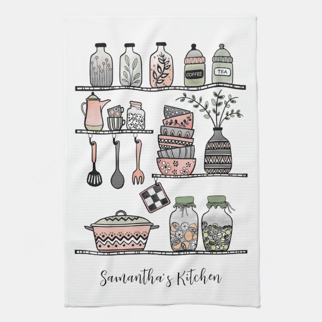 Personalized Boho Chic Farmhouse Decor  Kitchen Towel (Vertical)