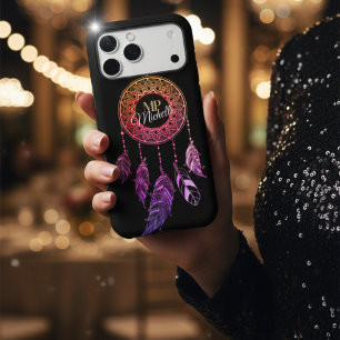 Personalized Boho Dreamcatcher Gold Monogram iPhone 17 Pro Max Case