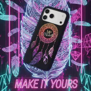 Personalized Boho Dreamcatcher Gold Monogram iPhone 17 Pro Max Case