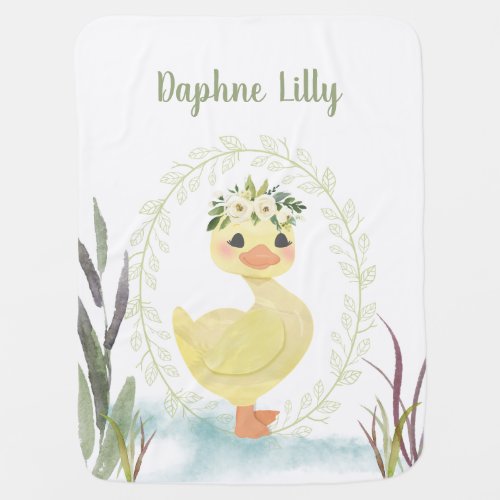 Personalized Boho Duckling Baby Blanket