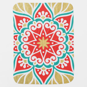 Personalized Boho Fiesta Geometric Baby Blanket