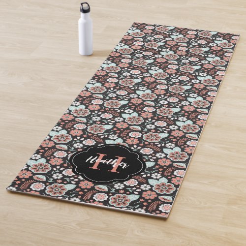 Personalized Boho Floral Pattern Yoga Mat