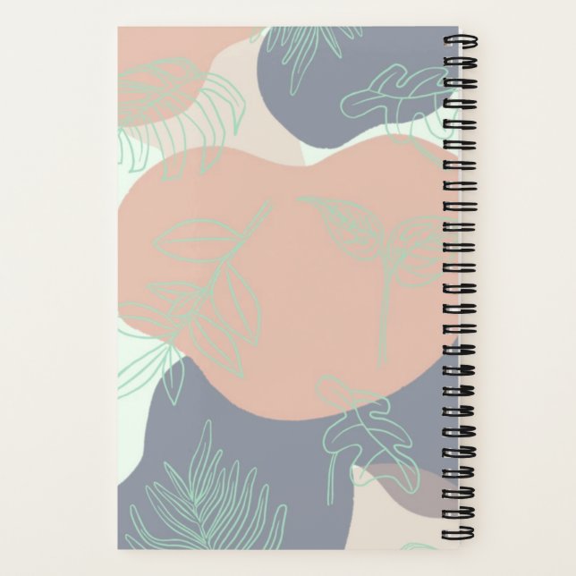 Personalized Boho Floral Spiral Notebook (Back)