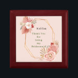 Personalized Boho Floral Thank You Keepsake Gift Box<br><div class="desc">Personalized Boho Floral Thank You gift box 

The text with this box is removeable and then you'll have a pretty boho floral box to use for your earrings,  etc.</div>