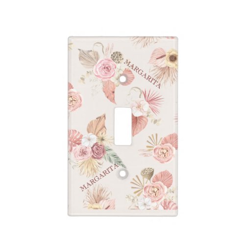 Personalized Boho Florals Art Light Switch Cover