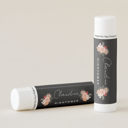 Personalized Boho Florals Black & White