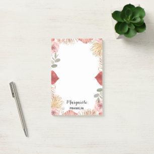 Personalized Boho Florals Home Office Not Post-it Notes