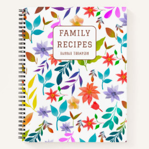 Personalized Boho Flowers Recipes Write your own Notebook