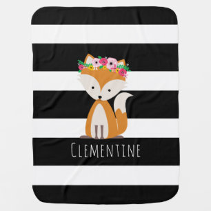 Personalized Boho Fox Baby Blanket
