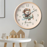Personalized Boho Green Teddy Bear Clock<br><div class="desc">Add a touch of charm and whimsy to your child's bedroom with our Personalized Boho Green Teddy Bear Clock! This adorable clock features a delightful teddy bear design in a soothing boho green color palette, perfect for creating a cozy and inviting atmosphere in any nursery or kid's room. Personalize it...</div>