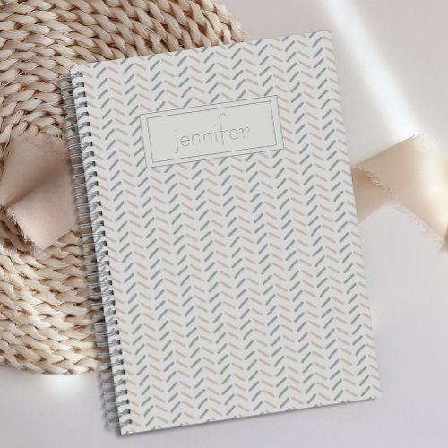 Personalized Boho Grey Taupe Fun Cute Journal 