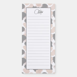 Personalized Boho Leaves Plants Lined Magnetic Notepad
