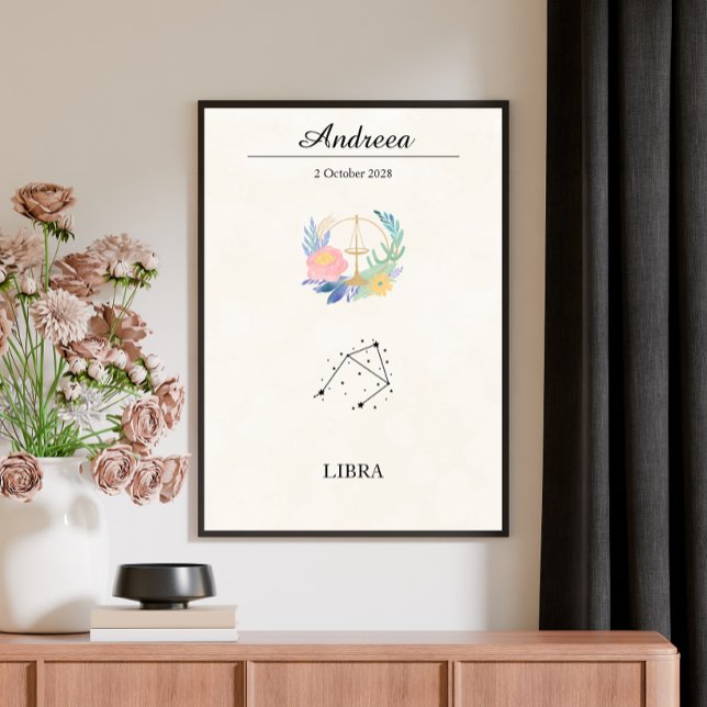 Personalized Boho Libra Zodiac Constellation Poster (Creator Uploaded)
