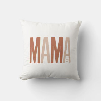 Personalized Boho MAMA Earth Tone Mother's Day Throw Pillow