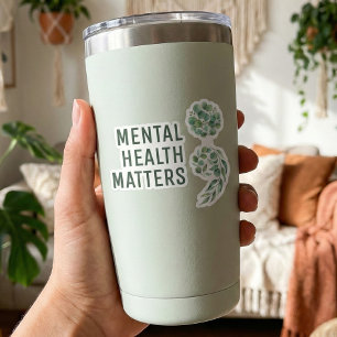 Personalized Boho Mental Health Semicolon Greenery Sticker