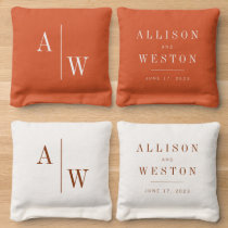 Personalized Boho Minimalist Wedding Cornhole Bags