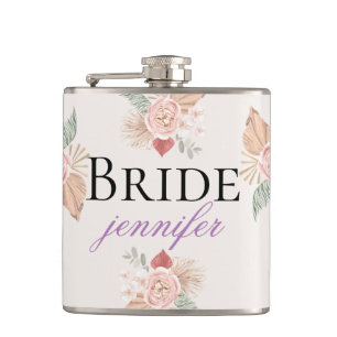 Personalized Boho Multicolor Floral Color Flask