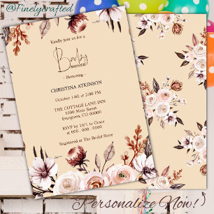 Personalized Boho Nature Wildflower Baby Shower Invitation