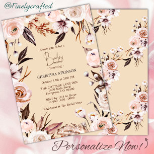 Personalized Boho Nature Wildflower Baby Shower Invitation