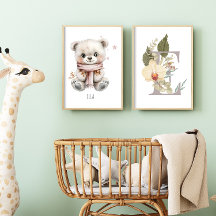 Personalized Boho Nursery Decor Wall Art