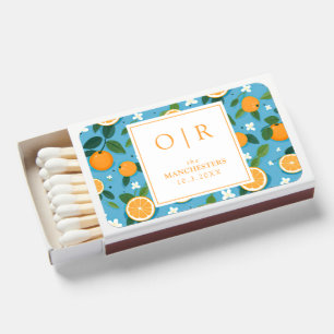 Personalized Boho Orange Wedding Favor Matches 