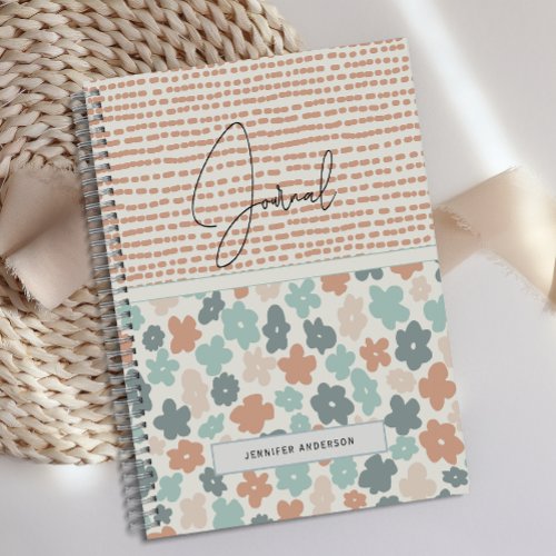 Personalized Boho Pastel Floral Fun Journal 