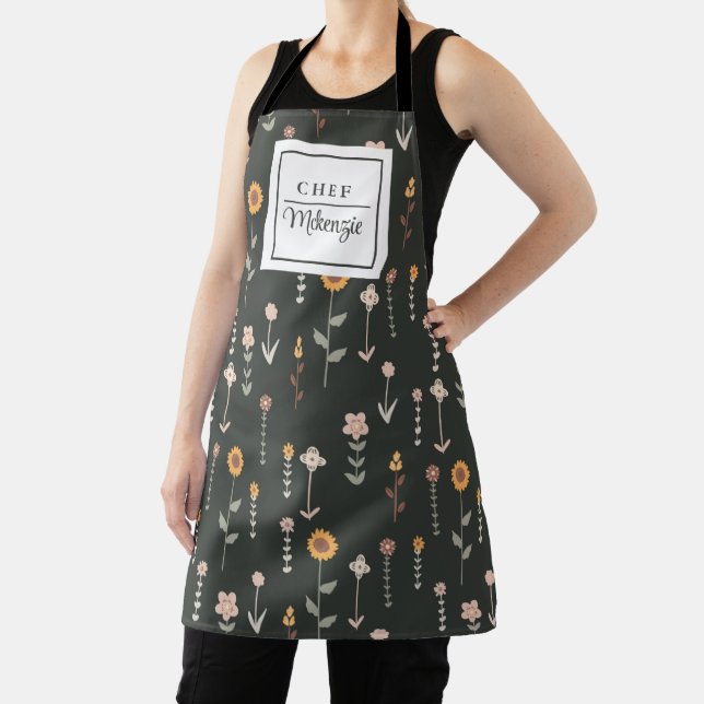 Personalized Boho Pattern Chef Women's Apron (Insitu)
