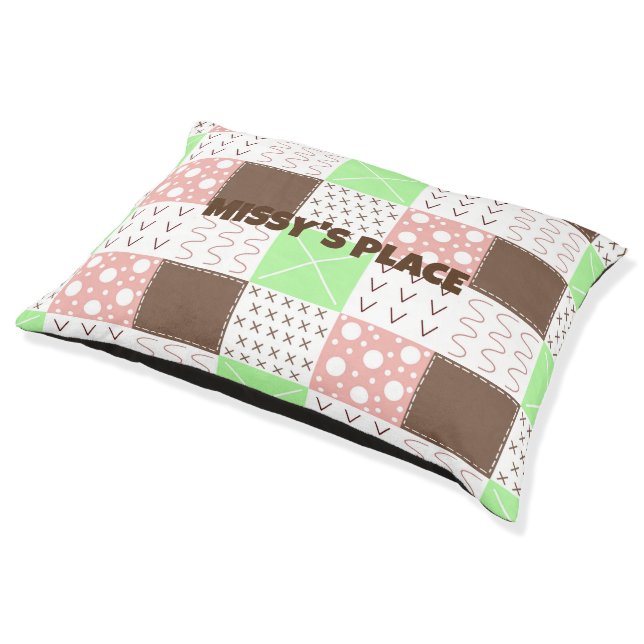 Personalized Boho Pattern Pet   Bed (Angled)